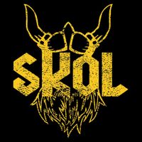 Skol With Helmet And Beard Distressed Drawstring Bag