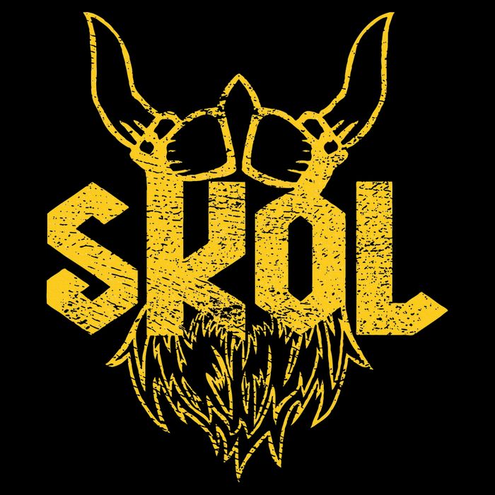 Skol With Helmet And Beard Distressed Drawstring Bag