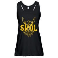 Skol With Helmet And Beard Distressed Ladies Essential Flowy Tank