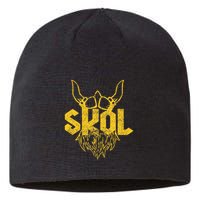 Skol With Helmet And Beard Distressed Sustainable Beanie
