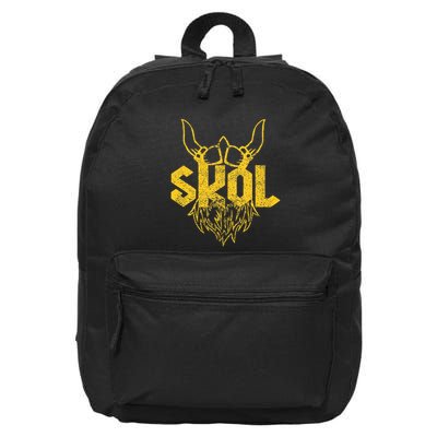 Skol With Helmet And Beard Distressed 16 in Basic Backpack
