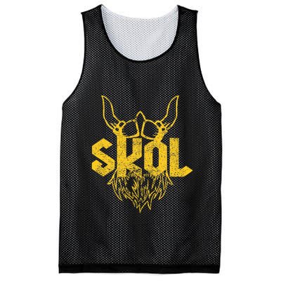 Skol With Helmet And Beard Distressed Mesh Reversible Basketball Jersey Tank