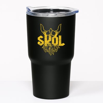 Skol With Helmet And Beard Distressed Tumbler