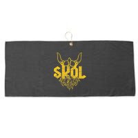 Skol With Helmet And Beard Distressed Large Microfiber Waffle Golf Towel