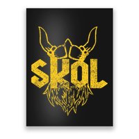Skol With Helmet And Beard Distressed Poster