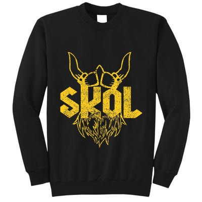 Skol With Helmet And Beard Distressed Tall Sweatshirt