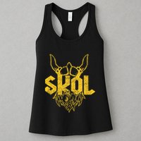 Skol With Helmet And Beard Distressed Womens Tank Top