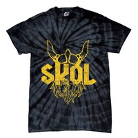 Skol With Helmet And Beard Distressed Tie-Dye T-Shirt