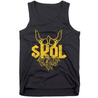 Skol With Helmet And Beard Distressed Tank Top
