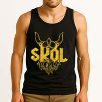 Skol With Helmet And Beard Distressed Tank Top