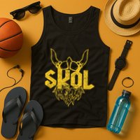 Skol With Helmet And Beard Distressed Tank Top