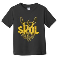 Skol With Helmet And Beard Distressed Toddler T-Shirt