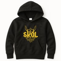 Skol With Helmet And Beard Distressed Kids Hoodie