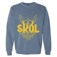 Skol With Helmet And Beard Distressed Garment-Dyed Sweatshirt
