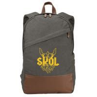 Skol With Helmet And Beard Distressed Cotton Canvas Backpack