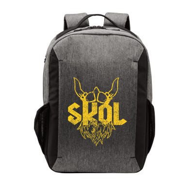 Skol With Helmet And Beard Distressed Vector Backpack