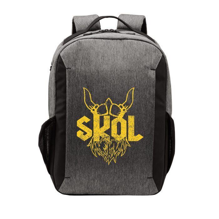 Skol With Helmet And Beard Distressed Vector Backpack
