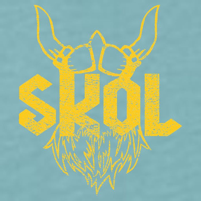 Skol With Helmet And Beard Distressed Sueded Cloud Jersey T-Shirt