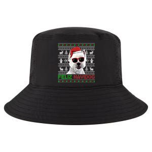 S West Highland White Terrier Dog Feliz Navidog Christmas Vneck Cool Comfort Performance Bucket Hat