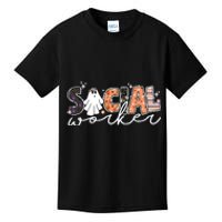 Social Worker Halloween School Social Work Retro Ghost Funny Kids T-Shirt