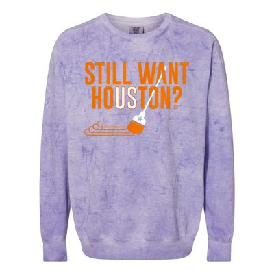 Still Want Houston Houston Baseball Colorblast Crewneck Sweatshirt