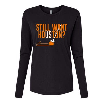 Still Want Houston Houston Baseball Womens Cotton Relaxed Long Sleeve T-Shirt