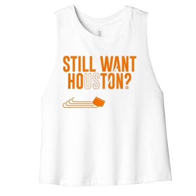 Still Want Houston Houston Baseball Women's Racerback Cropped Tank