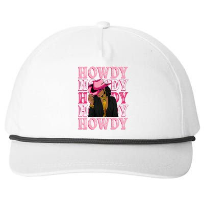 Southern Western Howdy Black Cowgirl African American Snapback Five-Panel Rope Hat