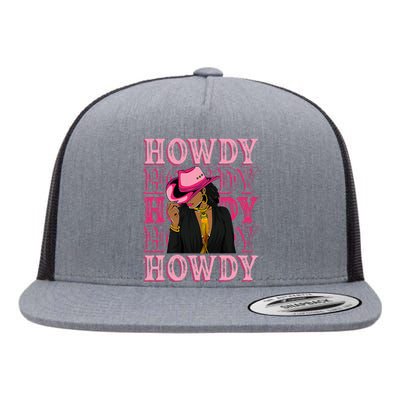 Southern Western Howdy Black Cowgirl African American Flat Bill Trucker Hat