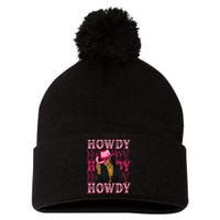 Southern Western Howdy Black Cowgirl African American Pom Pom 12in Knit Beanie