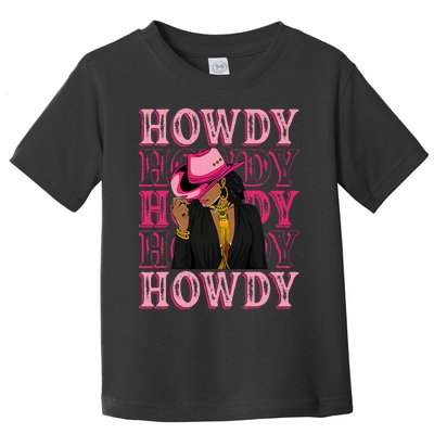 Southern Western Howdy Black Cowgirl African American Toddler T-Shirt