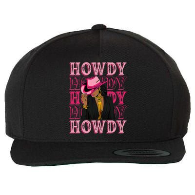 Southern Western Howdy Black Cowgirl African American Wool Snapback Cap