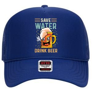 Save Water Heavy Er Cute Gift High Crown Mesh Back Trucker Hat