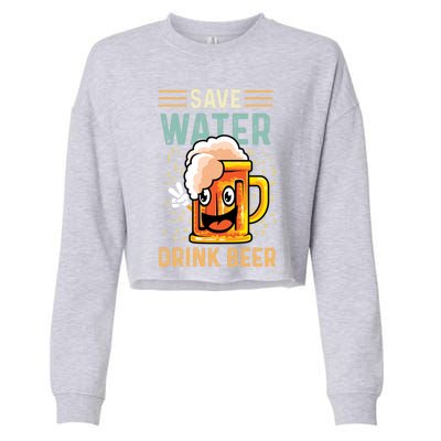 Save Water Heavy Er Cute Gift Cropped Pullover Crew