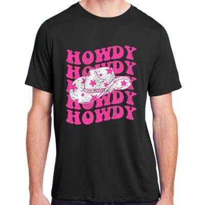 Southern Western Howdy Girl Country Rodeo Pink Cowgirl Retro Adult ChromaSoft Performance T-Shirt