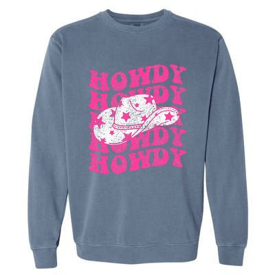 Southern Western Howdy Girl Country Rodeo Pink Cowgirl Retro Garment-Dyed Sweatshirt