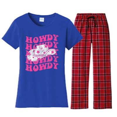 Southern Western Howdy Girl Country Rodeo Pink Cowgirl Retro Women's Flannel Pajama Set