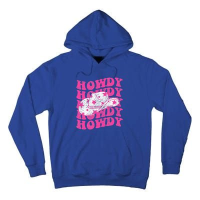 Southern Western Howdy Girl Country Rodeo Pink Cowgirl Retro Tall Hoodie