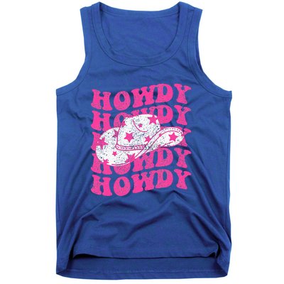 Southern Western Howdy Girl Country Rodeo Pink Cowgirl Retro Tank Top