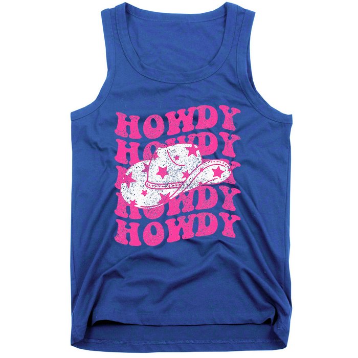 Southern Western Howdy Girl Country Rodeo Pink Cowgirl Retro Tank Top