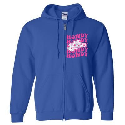 Southern Western Howdy Girl Country Rodeo Pink Cowgirl Retro Full Zip Hoodie