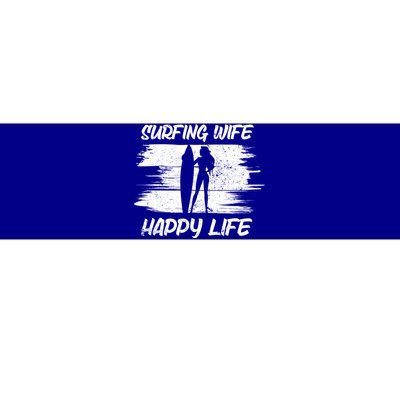 Surfing Wife Happy Life Beach Sup Longboard Summer Surfer Meaningful Gift Bumper Sticker