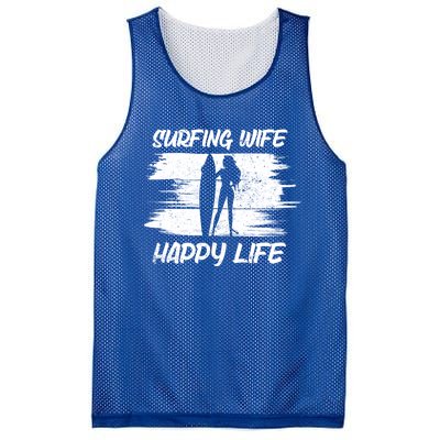 Surfing Wife Happy Life Beach Sup Longboard Summer Surfer Meaningful Gift Mesh Reversible Basketball Jersey Tank