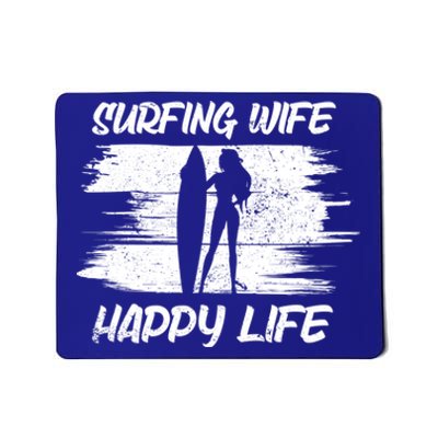 Surfing Wife Happy Life Beach Sup Longboard Summer Surfer Meaningful Gift Mousepad