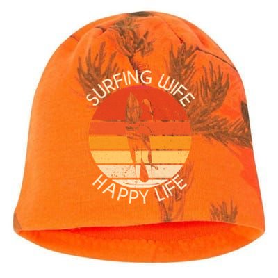 Surfing Wife Happy Life Beach Sup Longboard Summer Surfer Cool Gift Kati - Camo Knit Beanie