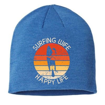 Surfing Wife Happy Life Beach Sup Longboard Summer Surfer Cool Gift Sustainable Beanie