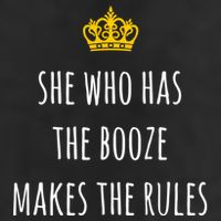 She Who Has The Booze Makes The Rules Funny Bartender Gift 7 Panel Mesh Trucker Snapback Hat