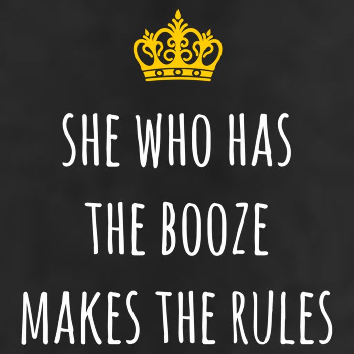 She Who Has The Booze Makes The Rules Funny Bartender Gift 7 Panel Mesh Trucker Snapback Hat