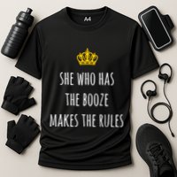She Who Has The Booze Makes The Rules Funny Bartender Gift Performance Shirt