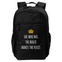 She Who Has The Booze Makes The Rules Funny Bartender Gift Backpack